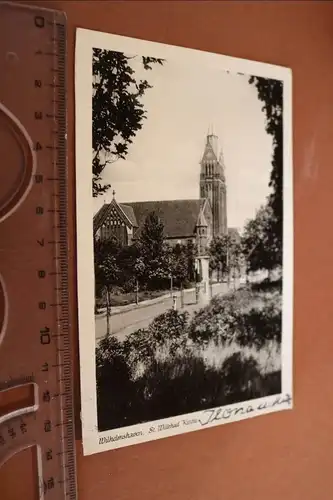 tolle alte Karte - Wilhelmshaven  St. Willehad Kirche  50er Jahre ?