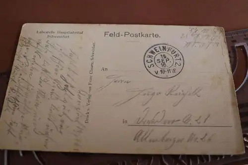 tolle alte Feldpostkarte - Schweinfurt - Schloss Mainberg - 1916 