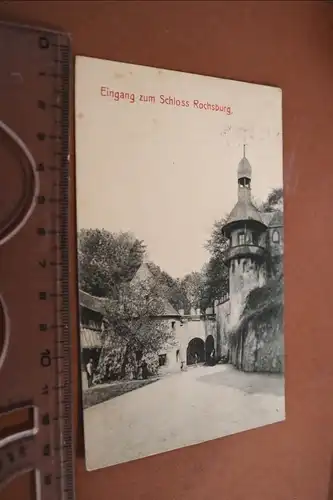 tolle alte Karte - Eingang zum Schloss Rochsburg  1900-1910 ?