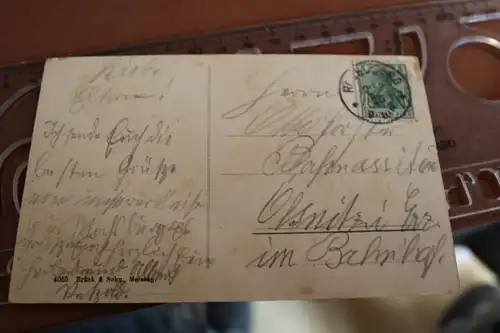 tolle alte Karte - Eingang zum Schloss Rochsburg  1900-1910 ?
