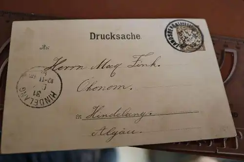 tolle alte Karte - Gruss aus Landsberg 1899 Neujahrsgruss