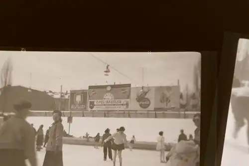 drei tolle alte Negative - Eislaufstadion in München ?? Werbetafeln 50-60er Jahr