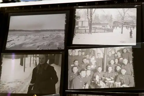 39 tolle alte Negative eines Soldaten - Ort ??? Schnee , Einheimische ?