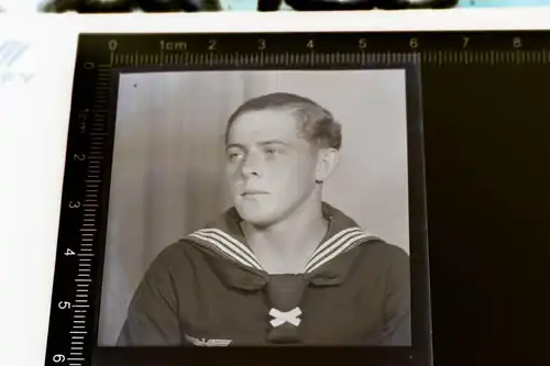 tolles altes Negativ - Portrait eines jungen Matrosen der Kriegsmarine 