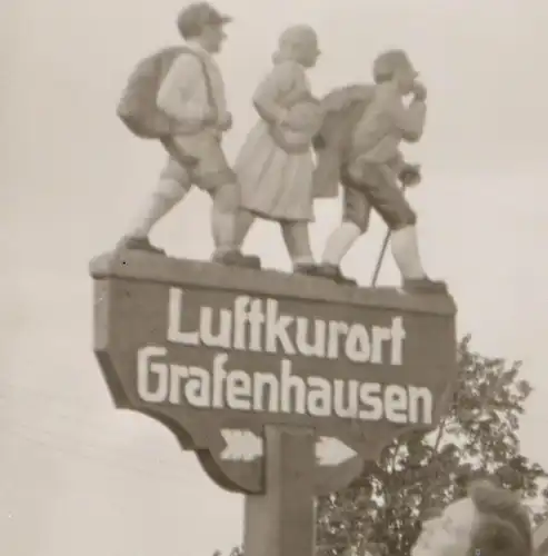 tolles altes Negativ - Wegweiser - Luftkurort Grafenhausen