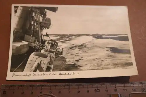 tolle alte Karte - Panzerschiff Deutschland bei Windstärke 11 - 1939