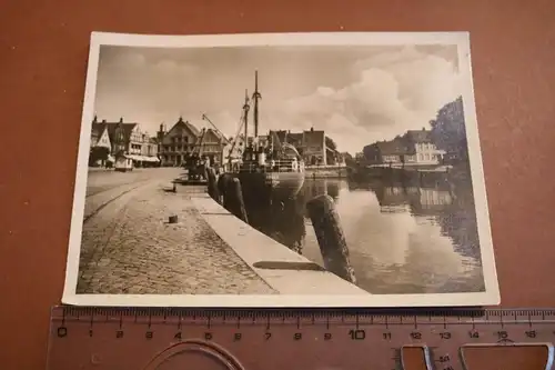 tolle alte Karte - Husum Hafen und Schiffbrücke  1943
