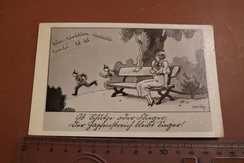 tolle alte Karte - Karikatur Ob Schütze oder Flieger Zapfenstreich Sieger 