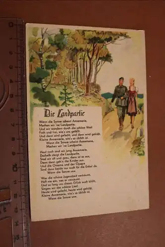 tolle alte Karte - Gedicht ? Die Landpartie - 1943