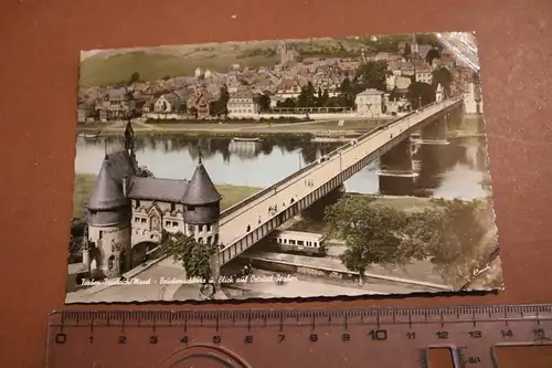 tolle alte Karte - Traben-Trarbach - Brückenschenke Blick über Traben 50-60er Ja