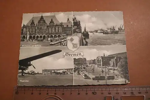 tolle alte Karte - Ansichten von Bremen - 50-60er Jahre