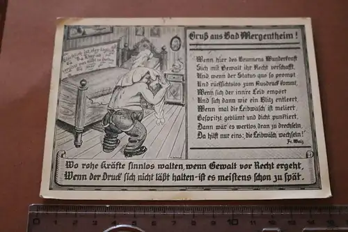 tolle alte Spruchkarte - Gruss aus Bad Mergentheim - 1956