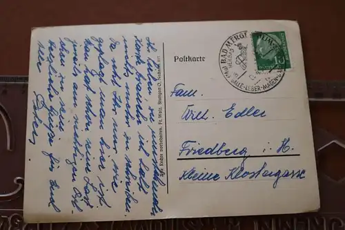 tolle alte Spruchkarte - Gruss aus Bad Mergentheim - 1956
