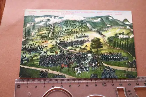 tolle alte Felpostkarte - Schlacht und Eroberung des Spicherer Berges Saarbrücke