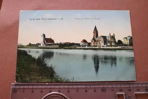 tolle alte Karte - Gruß aus Groß-Auheim a. M.  1915