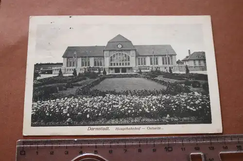 tolle alte Karte - Darmstadt Hauptbahnhof Ostseite 1916