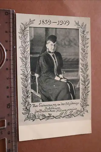 tolle alte Karte - 50 jähriges Jubiäum Badischer Frauenverein 1909