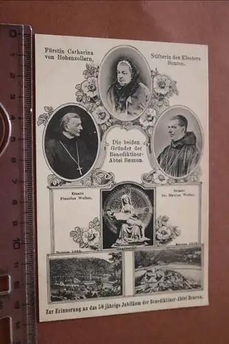tolle alte Karte - 50 jähriges Jubiäum Benedikter Abtei Beuron  1913