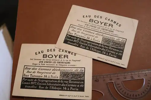 zwei tolle alte Sammelbilder Frankreich - Eau des Carmes Boyer