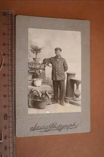 tolles altes Foto auf Pappe - Portrait eines Mannes - Seefahrt ?? 
