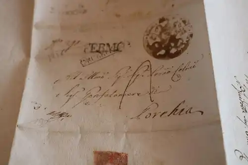 sehr alter Vordruckbrief von 1826 aus Italien Fermo, Comune di Monterubbiano