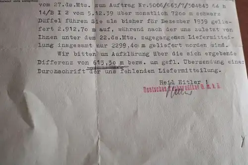 zwei alte Schreiben vom Deutschen Tuchsyndikat GmbH Berlin 1940