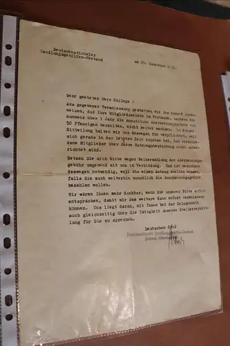  altes Schreiben von Deutschnationalen Handlungsgehilfen-Verband 1932