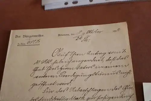 zwei alte Papiere aus Adenau - Briefkopf Bürgermeister  1902 u. Zahlungsaufforde