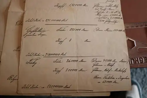 alte handschriftliche Aufstellung der Soldatenstärke vers. Länder 1873 ?