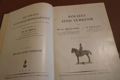 tolles altes Buch Polizei u. Verkehr. Polizei in Einzeldarstellungen Band 6 1926