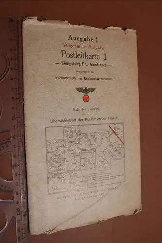 tolle alte Postleitkarte - Ausgabe 1 - Königsberg Pr und Gumbinnen 1937