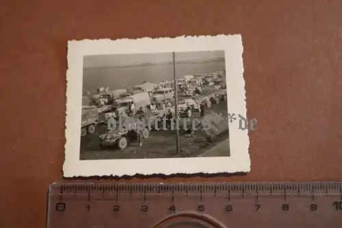 tolles altes Foto - Gruppe  SdKfz 222 Spähwagen und LKW  auf Vormarsch ?