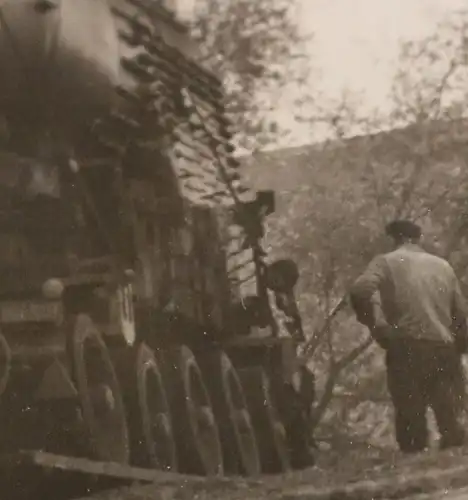 tolles altes Foto Spezialtransport Lokomotivkessel auf Cuhlemayer Strassenroller