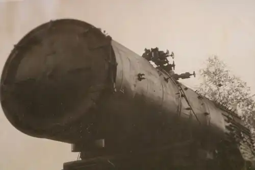 tolles altes Foto Spezialtransport Lokomotivkessel auf Cuhlemayer Strassenroller