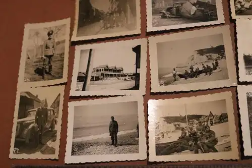 18 alte Fotos eines Soldaten - Frankreich ?? Zerstörung, Fahnen, Soldaten, Engl 