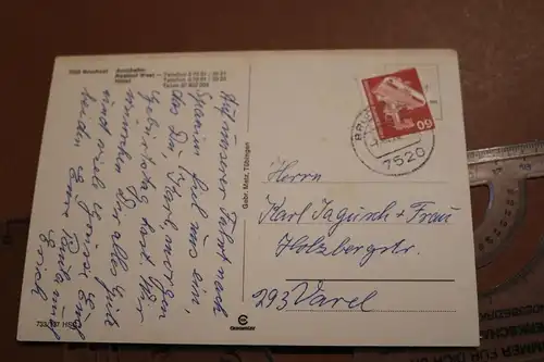 tolle alte Karte - Bruchsal  Autobahn-Rasthof West  1970 
