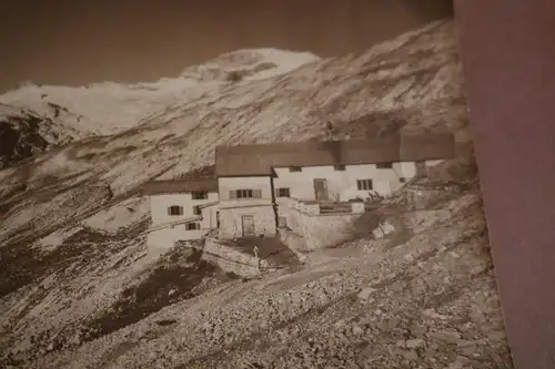 altes großes Foto - Berge Wettersteingebirge - Knorrhütte - 1921