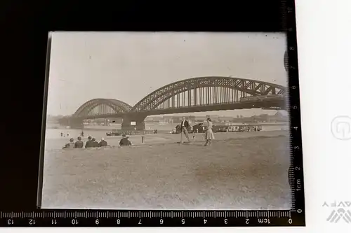 tolles altes Glasnegativ - Eisenbahnbrücke - Düsseldorf ??? 1910-30 ?
