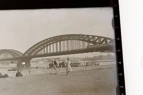tolles altes Glasnegativ - Eisenbahnbrücke - Düsseldorf ??? 1910-30 ?