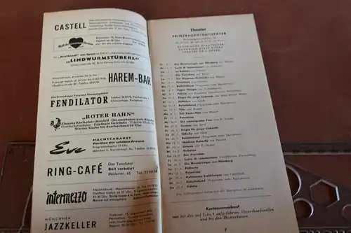 tolles altes Heft - München Monatsprogramm - Unterkunftverzeichn- 1963 