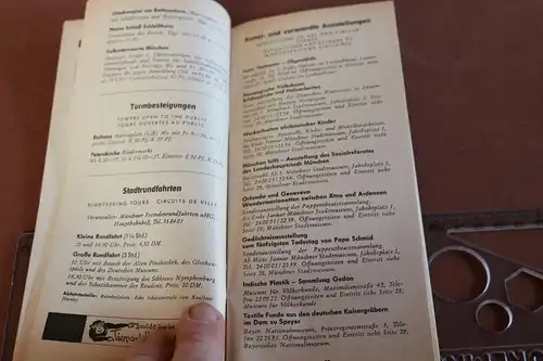 tolles altes Heft - München Monatsprogramm - Unterkunftverzeichn- 1963 