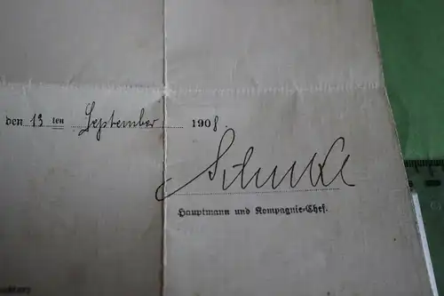 tolles altes Führungszeugnis eines Kanoniers 7. Niedersächsisches Fuß-Art.Regt. 