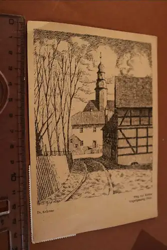 tolle alte Karte - Weg zur Kirche Vogelgesang - Thüringen