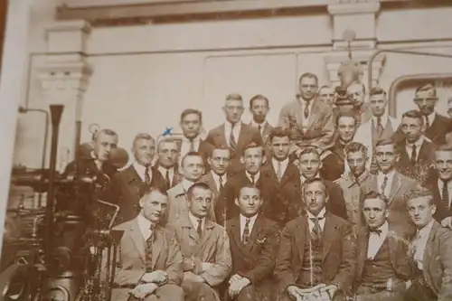 tolles altes Gruppenfoto - Maschinenbauschule Magdeburg 1924
