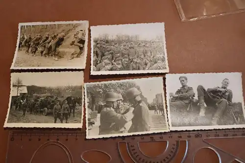 fünf alte Fotos  Soldaten - Ordenverleihung , Marsch - 1941 