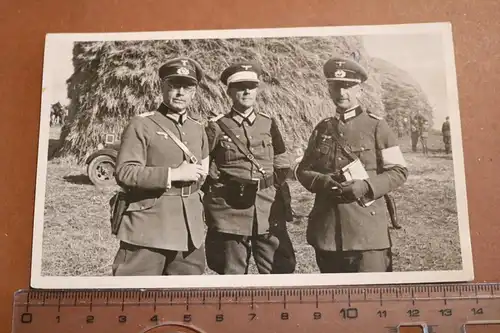 altes Foto - drei Soldaten - Offiziere ? Übung ?? Bergenthal Ostpreussen Süd