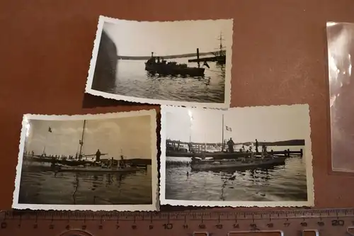 drei tolle alte Fotos - großes Modellschiff - Kriegsschiff