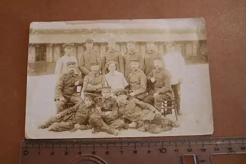 tolles altes Foto - Gruppenfoto Soldaten Krankenschwester - Lazarett?  Leer 1916