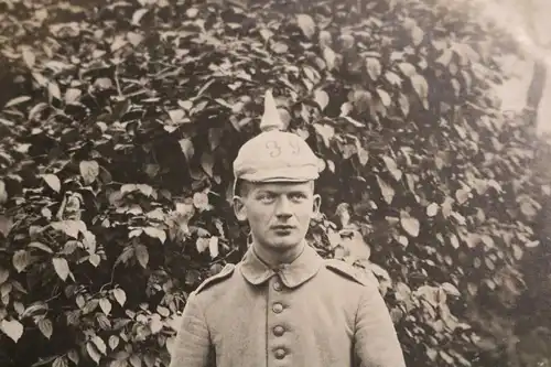tolles altes Foto - Portrait eines Soldaten  mit Pickelhaube 39 Inf. Regt. ?1918