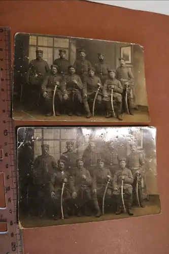 zwei alte Foto - Gruppenfoto Soldaten mit Säbel - Kavallerie ??? 